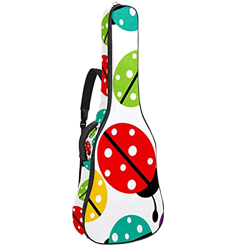 Étui de guitare classique et acoustique protecteur motif coccinelle colorée