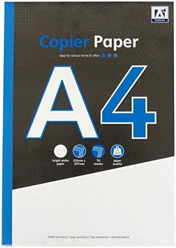 A4 Copier and Printer Paper - 70 Sheets of 70gsm Bright White Paper - Size 297mm x 210mm