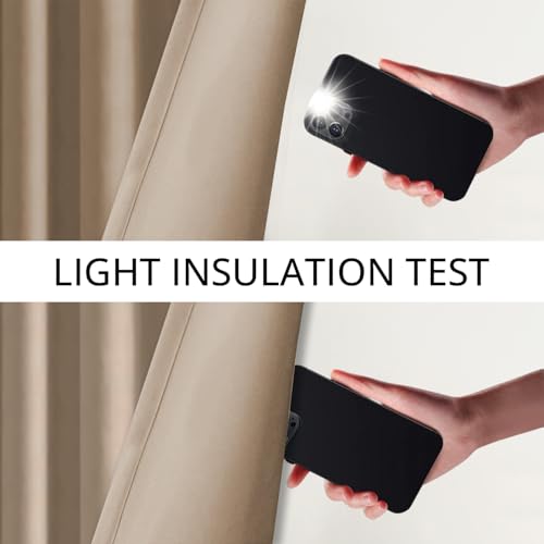 Image of Cloth Fusion Blackout Curtains, Beige, Door 7 ft, Set of 2 | 3-Layer Triple Weave, Up to 90% Light Block, Thermal Insulated, Premium Steel Grommets, Set of 2
