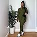 Mrskoala Women Long Sleeve Bodycon Jumpsuit One Piece Zip Up Romper Armygreen L