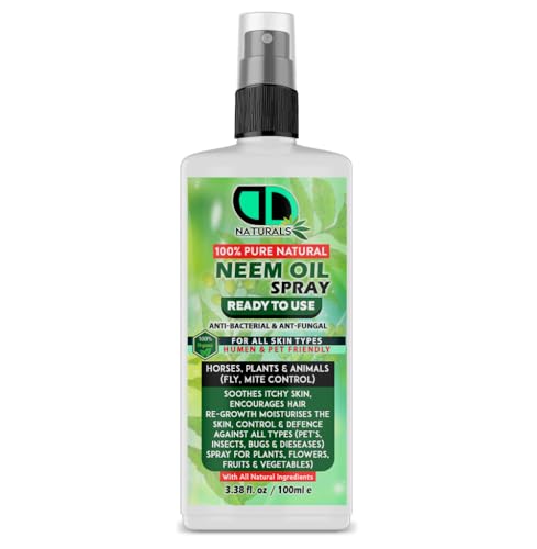 DD Teck Organic Neem Oil A Natural Garden Bug Spray for Plants & Horses.- Insect Repellent & Bug Repellent for House, Skin Care, Hair Growht (100ML SPARY)