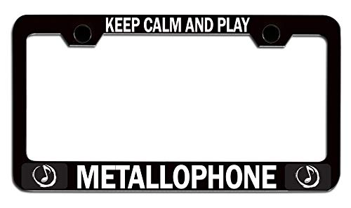 Custom Brother - Keep Calm And Play Metallophone Black Steel Auto Suv License Plate Frame License Tag Holder, X91 #TOP8