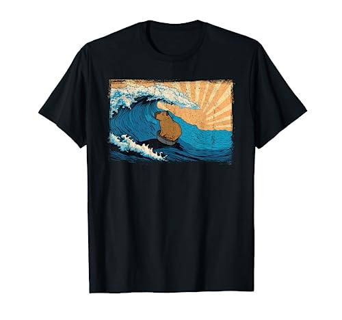 Capybara Wave Funny Surfer Surfer Capibara Graphic Nouveauté T-Shirt