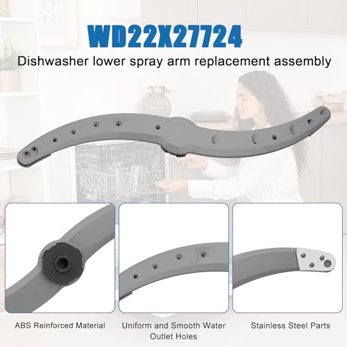 WD22X27724 WD22X33499 Dishwasher Lower Spray Arm Dishwasher Parts Dishwasher Spray Arm Compatible with GE Dishwasher Replaces AP7014276 WD22X26621 WD22X27724 WD22X10091 - Thumbnail 3