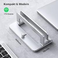 UGREEN Laptop Ständer Vertikaler Aluminium mit Thermischer Basis (Silber) – Ansicht 8