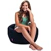 Posh Creations Coronado Bean Bag Chair - Structured Microsuede Gaming & Reading Chair For Kids & Teens, Camel