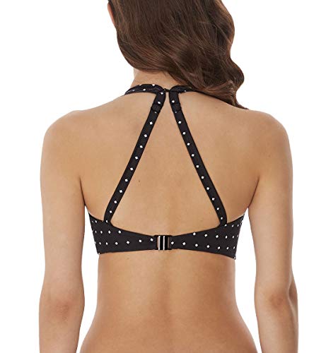 Freya Jewel Cove marszczony top bikini, Czarny, 70D