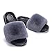 MIEMIE Zapatos Slippers Mujer,Peluche Conejo Rex Suela De EVA Plana Chanclas Sandalia Suela Antideslizante Resistente Al Desgaste Súper Esponjoso Plush Slipp