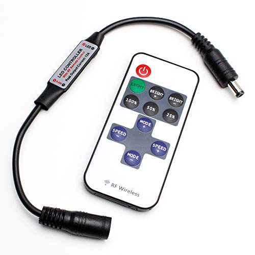 Rf Mini Wireless Remote Controller For Single Color 3528 5050 Led Strip Lights, Wireless Remote Control With Dc Connector, Rf Dimmer For 12V Dc Led Ribbon, Shelf Lights #TOP2