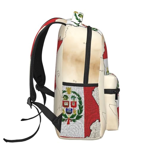 Mochila escolar Perú de 20x29x40 cm - Macuto informal con bandera para el día a día 3