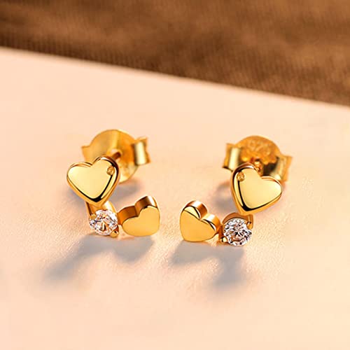 Boucles d'oreilles 925 double cœur au design exquis pour femme