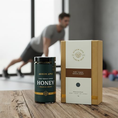 Image of Aurum Apis Raw Yemeni Sumar Honey, 100% Raw Unfiltered Pure Honey, Hand Harvested Organic Honey, Non-GMO, Unprocessed Certified Organic Honey from Sumar Tree, Rich Flavor & Aroma - 1kg Honey Jar