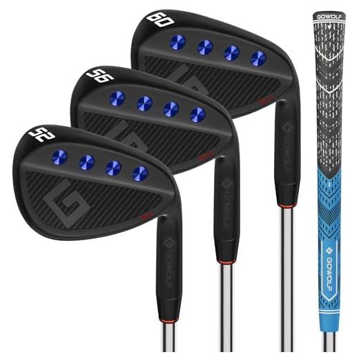 Gowolf Golf Wedges 52, 56, 60 Sets for Men, Premium Forged Full Face Golf Wedges Right Hand, Golf Gap Wedges Sand Wedge Lob Wedge, Golf Clubs CNC Milled Face for More Spin - Great Golf Gifts (Black)