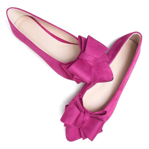 TN TANGNEST Women Cute Bowknot Flats Soft Slip On Flats Comfort Pointed Toe Casual Dress Flat Shoes3