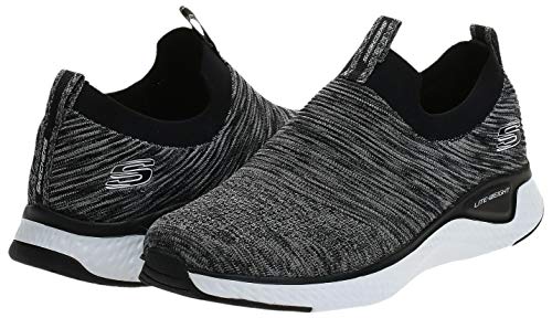 Skechers Solar Fuse, Tênis Slip-On, Masculino, Preto (Black/White), 40