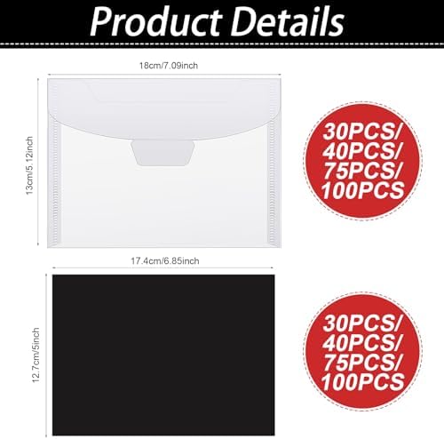 Yexiya 200 Pcs Stamp Die Storage Bags with Magnetic Sheets Clear Pockets — 사진 2