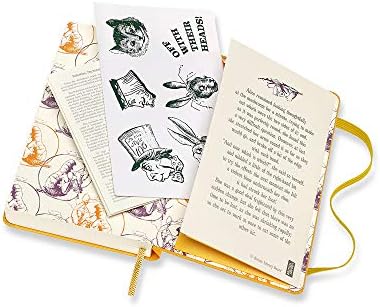 Moleskine Daily Agenda 12 Months 2020 Alice in Wonderland Special Edition with Hard Cover and Elastic Closure, Pocket Size 9 x 14 cm, 400 Pages, Yellow