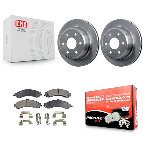 Transit Auto Rear Disc Brake Rotors And Semi-Metallic Pads Kit Replacement For Chevrolet GMC Silverado 1500 Sierra Avalanche Yukon Tahoe Cadillac XL Suburban Escalade EXT ESV K8F-101513 by Transit Auto - Used condition - CA$124.13