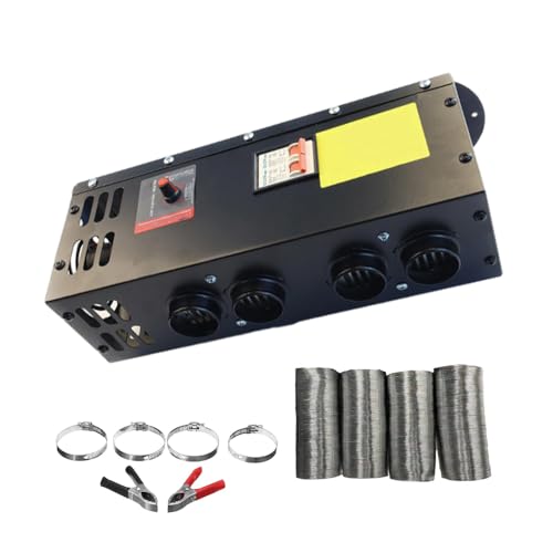 Riloer Riscaldatore Elettrico per Auto, sbrinatore per Camper, 12 V, 600 W-800 W, Ventilatore riscaldatore Portatile, 4 Fori, sbrinatore per Parabrezza, Riscaldamento e Raffreddamento