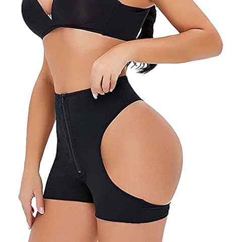 Hip Enhancer Butt Lifting Body Shaper Control Underwear Booty Lifter Shapewear Lace Boyshorts for Women,Black,l Cover