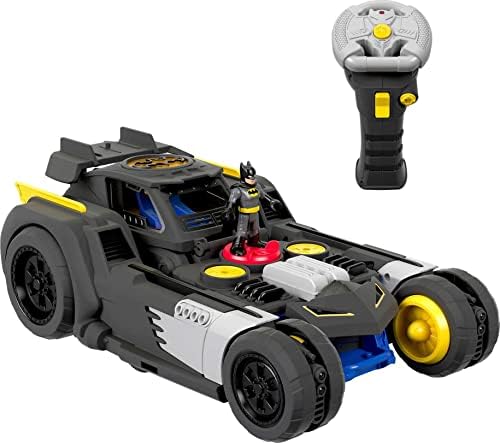 Fisher-Price Imaginext DC Super Friends Batman Toy Transforming Batmobile Rc Car with Lights & Sounds for Pretend Play Ages 3+ Years