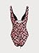 BERLOOK Women's One-Piece Swimsuits Fashion Tummy Control Push Up Bathing Suit for Women Full Coverage Slimming Swimwear Black Floral