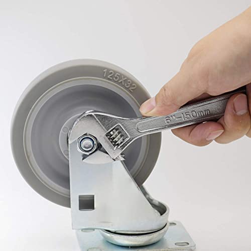 6 8 10 12 Inch Silver Adjustable Wrench, 20-40 Mm Wide Jaw Opening, Drop Forged Steel Heat Treated Chrome-Plated, Professional Garage Diy Classic Proto Tools (10 Inch) #TOP2