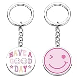 WIRNGF Smiley Face Keychain Teen Girl Gifts Trendy Stuff Cute Backpack Charms for Girls Women Bookbag Backpack Accessories Birthday Christmas Gift Stocking Stuffers for Teen Girls