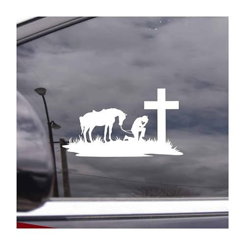 JANES Cowboy Kneeling Cross Decal