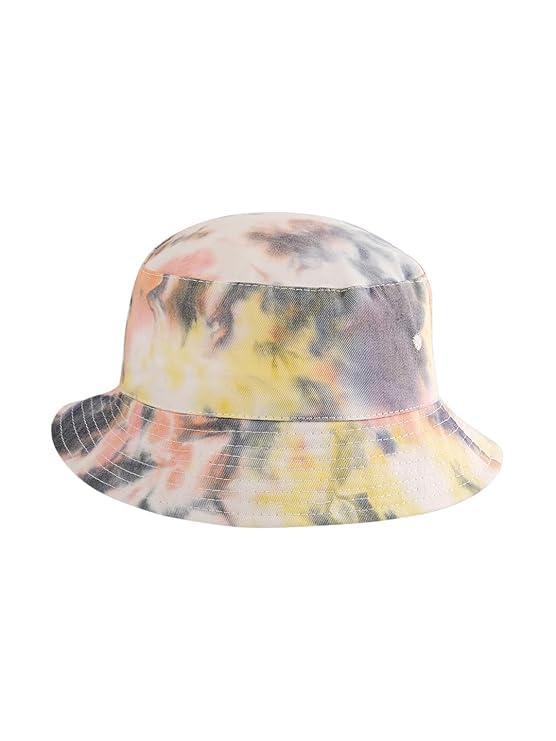 Kids Unisex Pink & Blue Color Tie & Dye Bucket Hat for Boys & Girls Age 8 to 14 Year (Yellow)-image-48