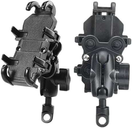 Universal Bike & Scooter Mobile Phone Holder Bracket Clip | Fits 4”–6.7” Smartphones | Durable Black Handlebar Mount for Bicycle & Motorcycle