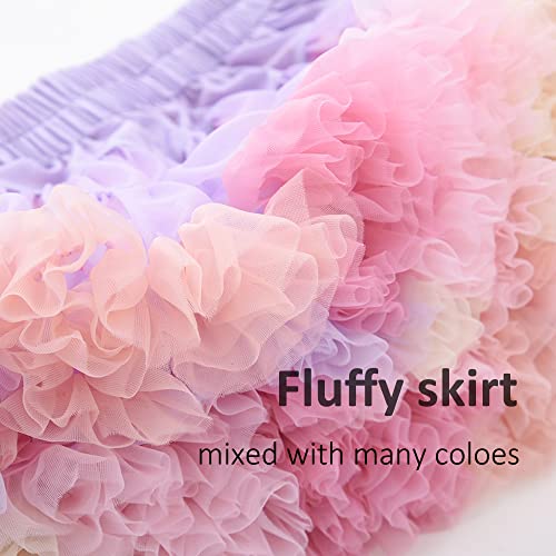 Tutu For Girls Fluffy Skirt Soft Tulle Ballet Birthday Party Pettiskirt With Swag Bag，A Woven Beach Bag Violets 18M #TOP2