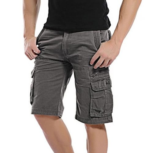 Shorts casuales de algodón para hombre con múltiples bolsillos miniatura 4