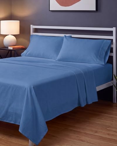 Image of Sleepy Town Full Size Bed Sheets - 4 Piece - Full Sheet Set - Extra Soft, Comfy & Cooling - Easy Care - Shrinkage, Wrinkle & Fade Resistant - Brushed Microfiber - Deep Pocket Bed Sheets (Royal Blue)