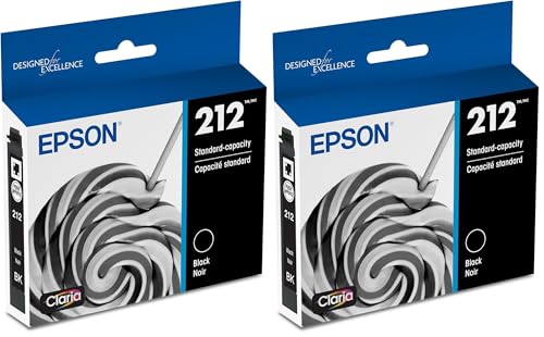 Image of Epson 212 Claria Ink Standard Capacity Black Cartridge (T212120-S) Works with Workforce WF-2830, 2850 and Expression XP-4100, 4105 (Pack of 2)