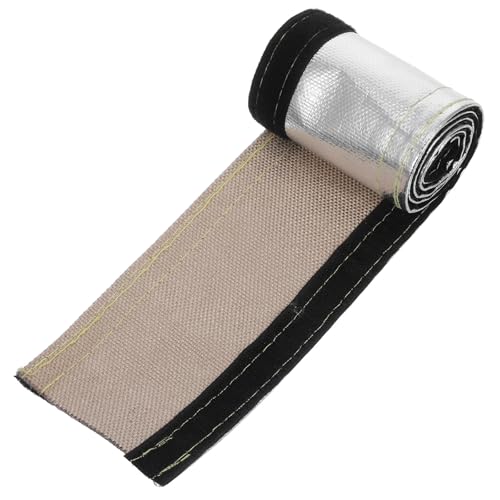 WRITWAA Protector Térmico de Alambre Hebilla, Funda Ignífuga de Aluminio 9,8 Cm X 1 Metro, Manguito Resistente al Calor para Mangueras y Cables de Coche, Uso Automotor Seguro