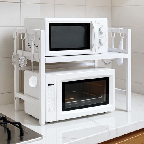 Blazez �����W���b�N �����W�u���� �L�k�� ��40~60cm 2�i�K���� �d�q�����W���[ �L�b�`�����[ �ω׏d30kg �|�� �t�b�N�t�� �V���N�� �ȃX�y�[�X �V���v���݌v ��l��炵 �L�b�`�������I (32���s��*60��*44����cm,�z���C�g)