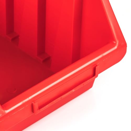 botle 10 x pudełko do sortowania, warsztatowe, przechowywania, czerwone, 11,5 x 8,5 x 6 cm, garaż, skrzynka