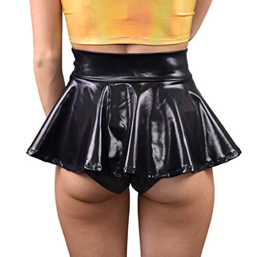 Mini 10" Rave Skirt in Black Metallic - Skater Skirt - Made in USA (Medium)3