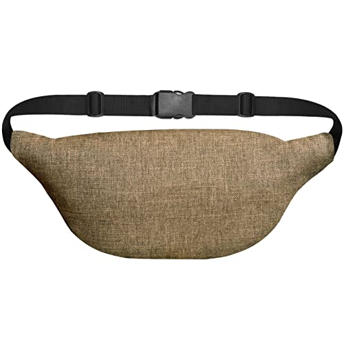Image of Unisex Waist Pack Travel Handy Hiking Zip Pouch Elegant Style Document Money Phone Belt Sport Bag Bum Bag for Men and Women Nylon Adjustable Strap (Russet Brown)