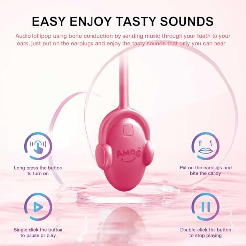 Amos Music Lollipop Candy Suckers, Singing Lollipop Sugar Free, Unique Men &Women, Individually Wrapped Strawberry&Blackberry Flavor Combo Pack - 2P - image 5