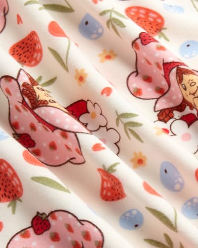 Image of COCO BRANDS Strawberry Shortcake Womens Pajama Set - 2 Piece Short Sleeve Button Down Sleep Shirt and Pajama Shorts