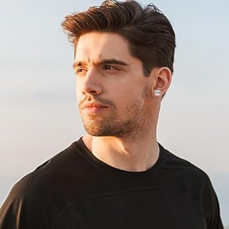 Jstyle 2 Pairs Stainless Steel Magnetic Stud Earrings for Men Women Non-piercing CZ Hypoallergenic 5-8MM