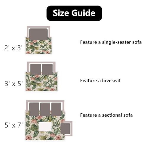 Tapete decorativo 5'x7' lavable con diseño tropical miniatura 6