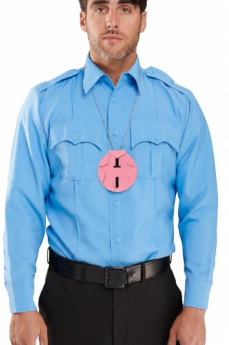 Image of Perfect Fit PF33 Seven Point Star Badge Holder, Pink Leather Belt Clip Badge Wallet with Chain Pocket, Fits Blackinton B447 and Compatible Seven Point Star Badges for Duty Carry, Made in USA