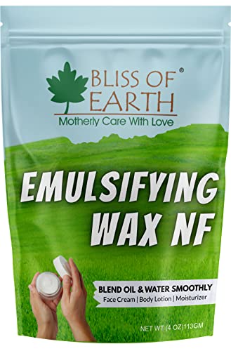 Bliss of Earth Emulsifying Wax NF Cosmetic Grade Wax Best for Thickening Soap, Lotion, Body Moisturizer & DIY Products 113gm