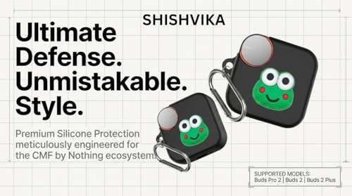 Image of SHISHVIKA Ultra Armor Silicone Case Cover Compatible for CMF by Nothing Buds Pro 2 / Buds 2 Plus /Buds 2 (Frog, Cartoon)