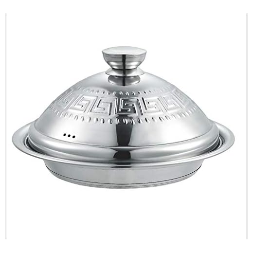 Ramadan24 Tajine av rostfritt stål marockansk tagine gryta – för induktionshällar orientalisk kastrull med lock och lämplig för alla typer av spisar (34 cm)