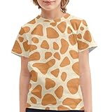 Cumagical Giraffe Skin Print Playful Kids Tops Cool Designs Lightweight Easy Care T Shirts for Little Kids & Big Kids