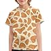 Cumagical Giraffe Skin Print Playful Kids Tops Cool Designs Lightweight Easy Care T Shirts for Little Kids & Big Kids